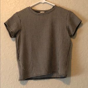 Brandy Melville crop gingham tee